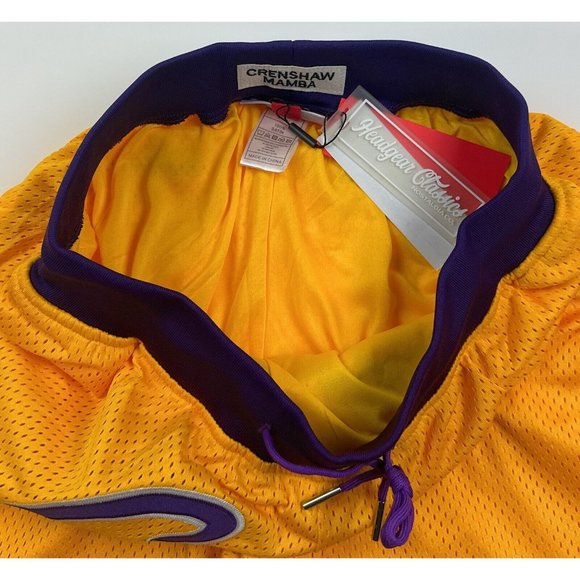 Crenshaw Mamba Nipsey Hussle Kobe Bryant Headgear Mens Large Yellow Shorts - Picture 7 of 11
